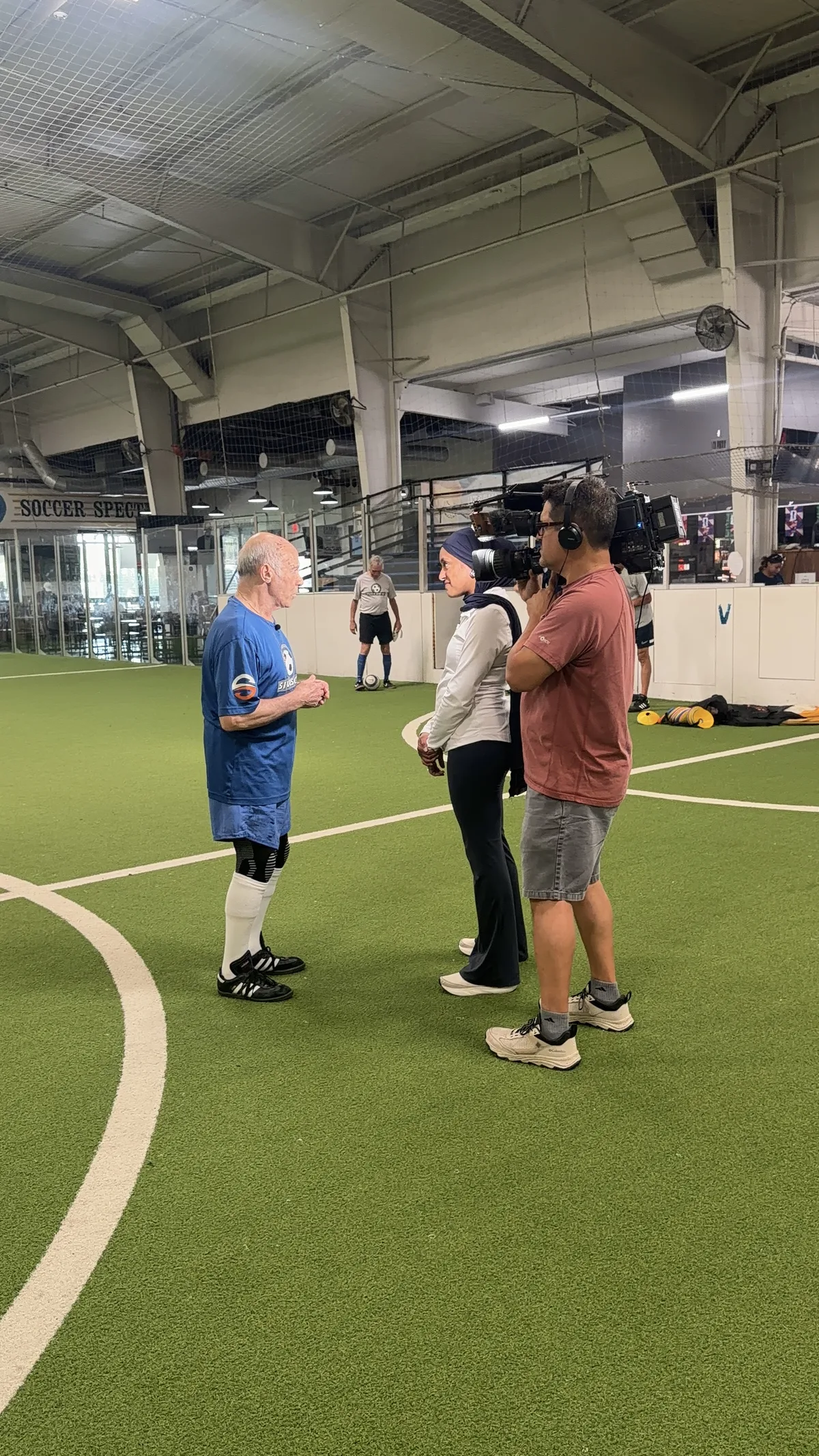 On-field interview at Soccer Spectrum
