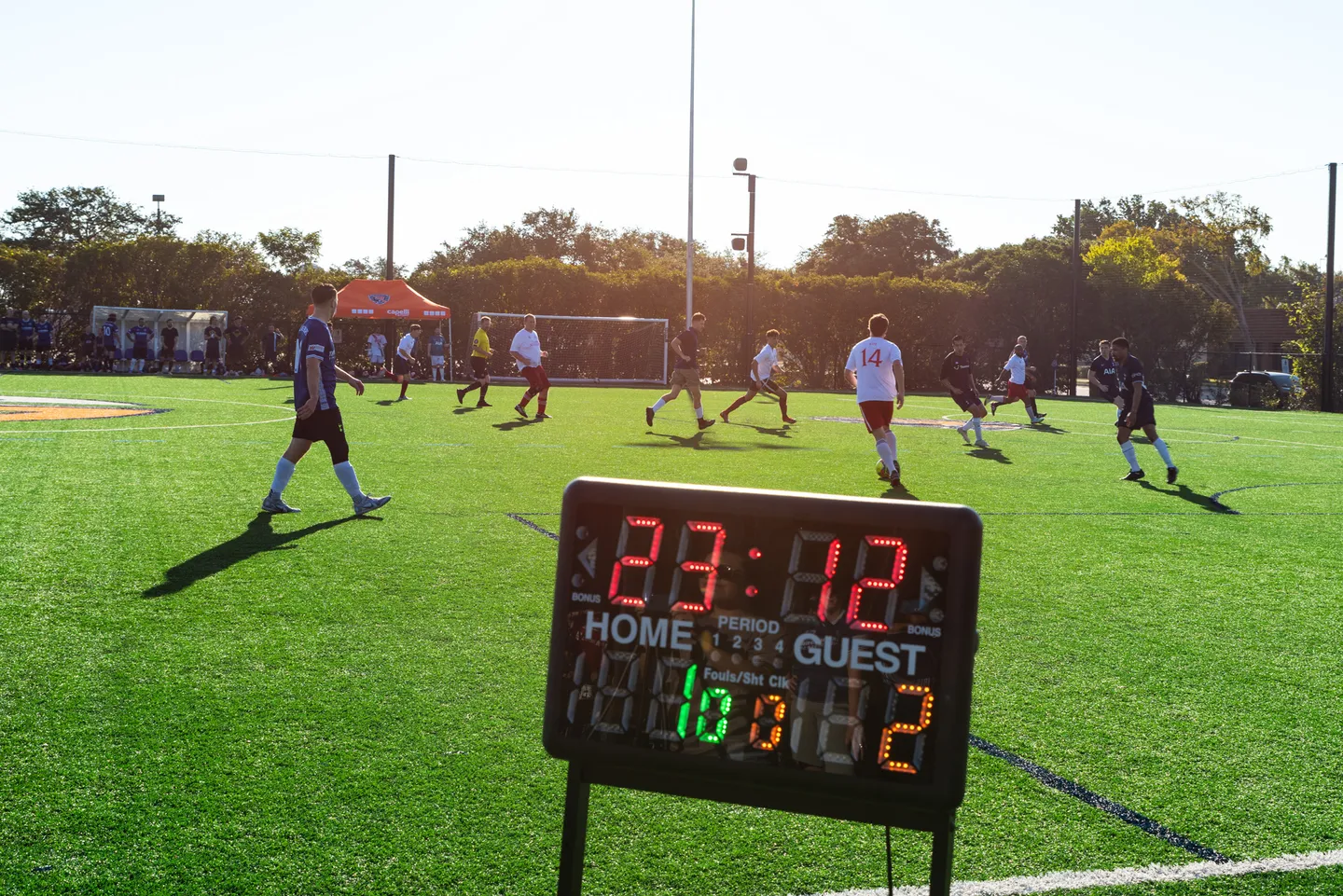 League game in progress at Soccer Spectrum
